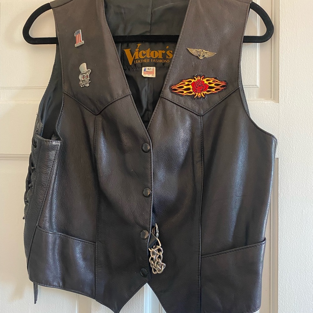 Victor's Leather Fashions Black Biker Vest